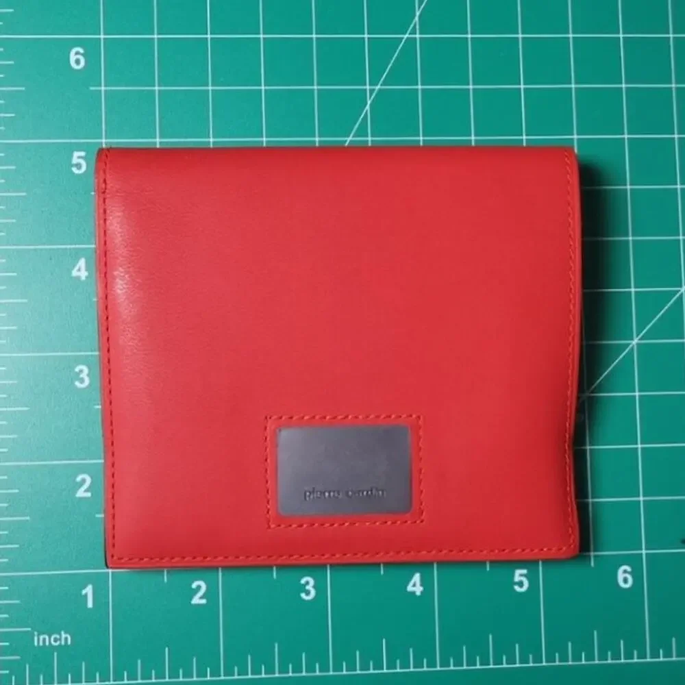Pierre Cardin Scarlet Red Wallet Bifold 3 Card Slots & Coin Pocket Preppy French
